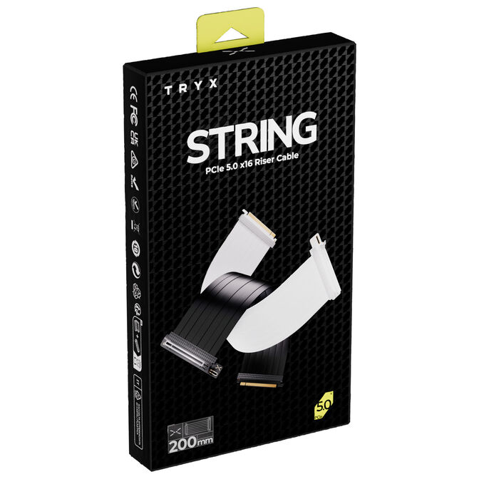 TRYX STRING PCIe 5.0 x16 Riser Cable, 200mm - black image number 4