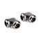 Corsair Hydro X Series XF Hardline Adapter 90 Degree 12mm OD to 12mm OD Hardtube - 2 Pack, chrome