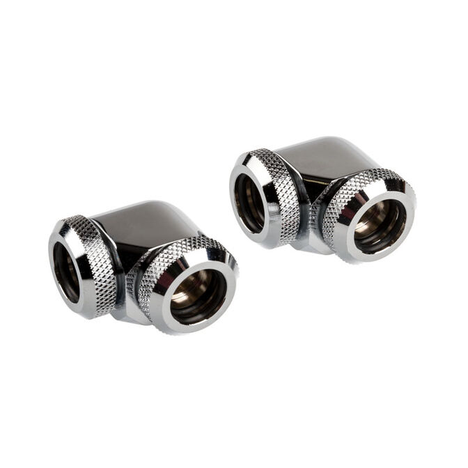 Corsair Hydro X Series XF Hardline Adapter 90 Degree 12mm OD to 12mm OD Hardtube - 2 Pack, chrome image number 0