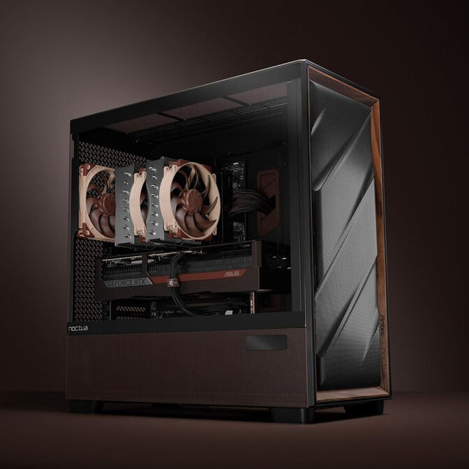 Antec Flux Pro Noctua Edition PC-Geh&auml;use, Midi-Tower, E-ATX, Tempered Glass - braun/schwarz image number 7