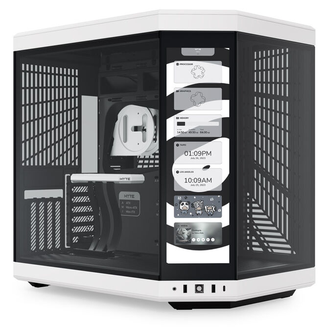 Hyte Y70 Touch PC Case, Mid Tower - Black/White image number 0