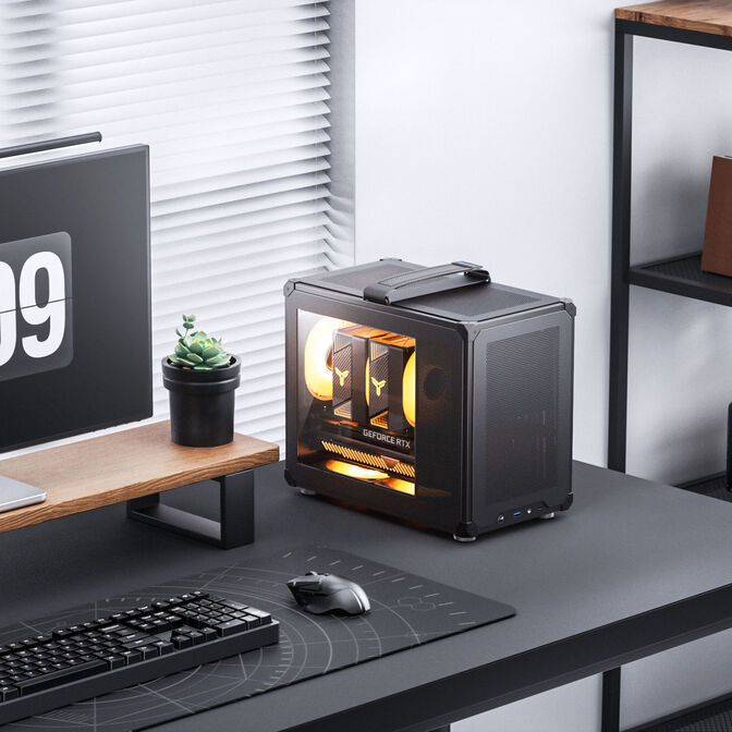 Jonsbo C6 MAX PC-Geh&auml;use, Mini-Geh&auml;use, Micro-ATX, Tempered Glass - schwarz image number 2