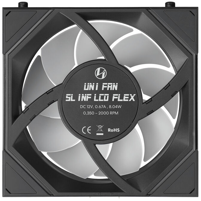 Lian Li UNI FAN SL-INF LCD FLEX Wireless L&uuml;fter, ARGB und LCD - Reverse Blade, 120mm, schwarz image number 5