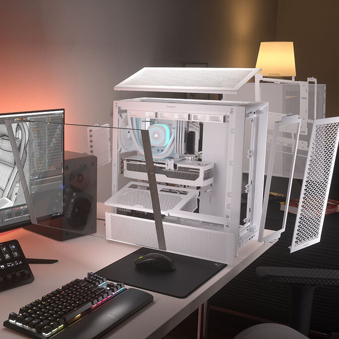 Corsair Frame 4000D PC-Geh&auml;use, Midi-Tower, E-ATX, Tempered Glass - wei&szlig; image number 14