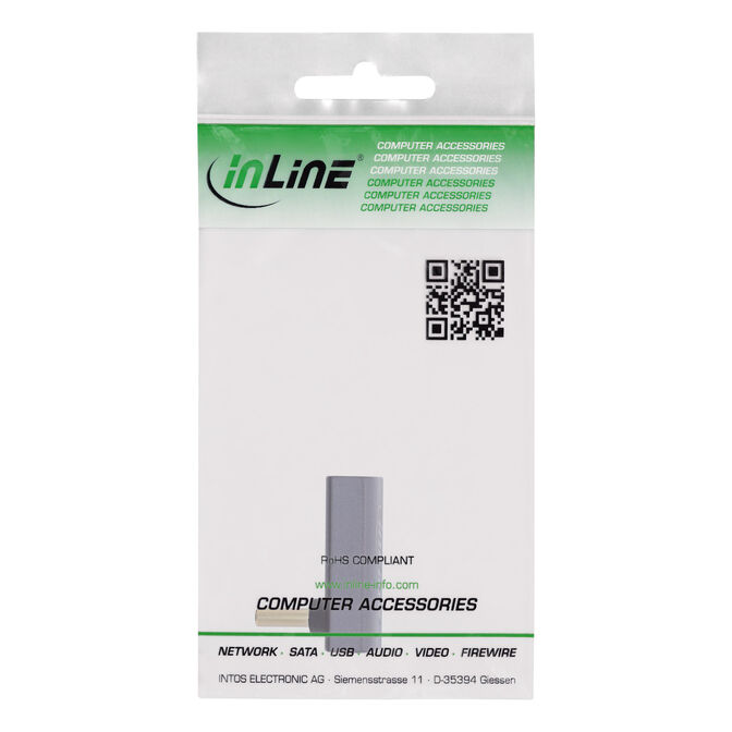 InLine&reg; USB4 Adapter - USB-C Stecker/Buchse oben/unten gewinkelt, Aluminium, grau image number 2
