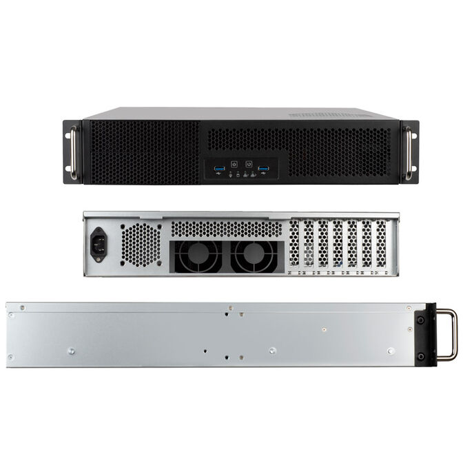 SilverStone RM23-502 Rackmount Server Geh&auml;use, ATX, USB 3.0 - 2U - schwarz image number 2