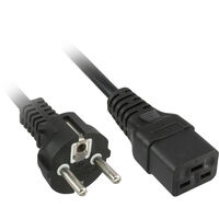 InLine Netzkabel C19, 16A, Schutzkontakt, gerade - 2m, schwarz