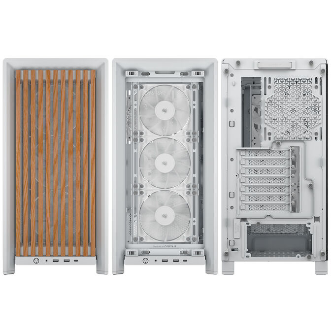 Corsair FRAME 4000D RS Wood PC Case, Mid Tower, E-ATX - Wood, white image number 5
