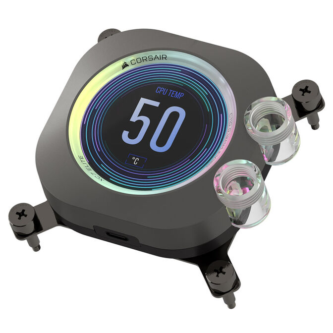 Corsair Hydro X Series XC7 RGB Elite LCD CPU Water Block LGA 1700, AM4 / AM5 - black image number 0
