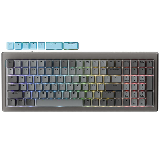 Ducky Cushion 98 Gaming Keyboard, 96%, US Layout, Shush Green Switches - Nickel image number 5