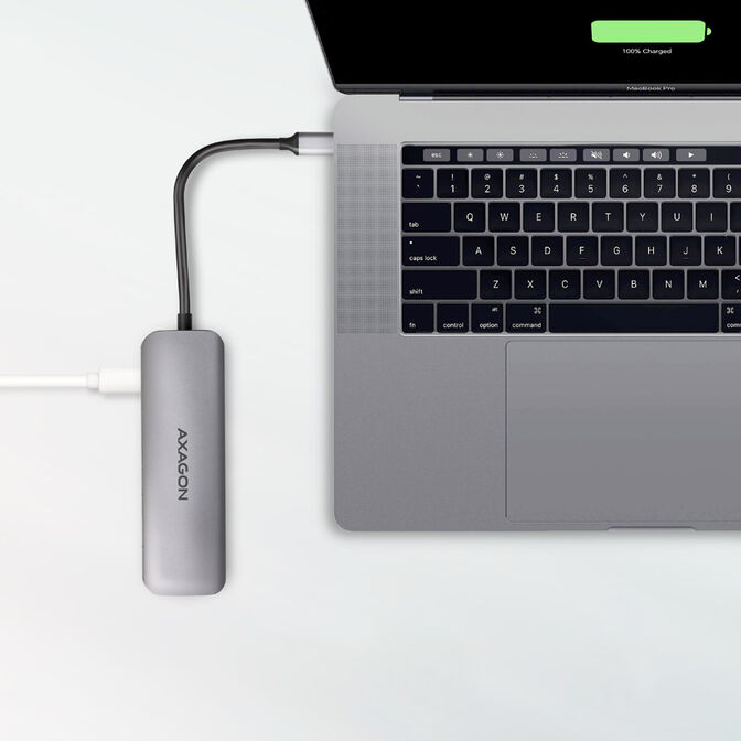 AXAGON HMC-5 USB-C-Hub, 2x USB-A, HDMI, 2x USB-C 3.2 Gen 1, 1x SD, 1x microSD, silber image number 3