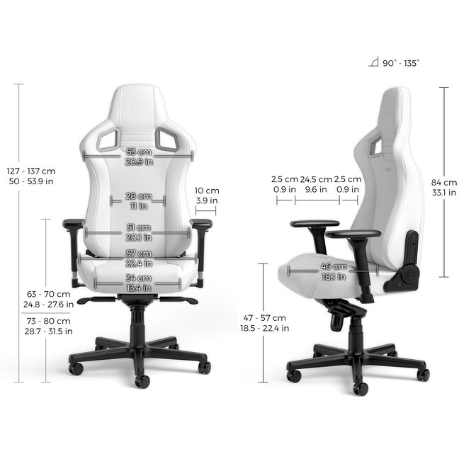 noblechairs EPIC Gaming Chair - White Edition image number 7