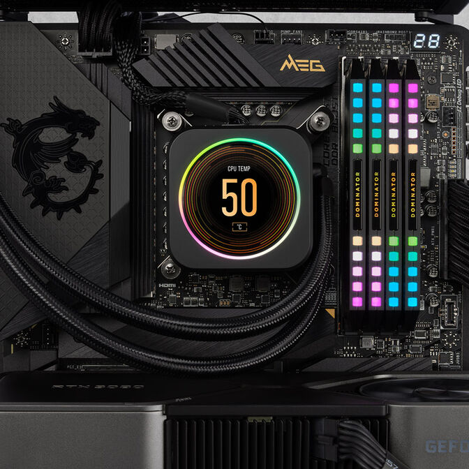 Corsair Dominator Platinum RGB DDR5-6400 RAM, CL32, XMP - 64GB Quad-Kit, black image number 5