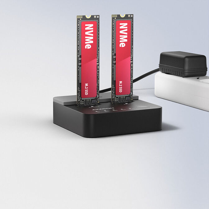 AXAGON ADSA-M2C22L M.2-Dockingstation, USB-C 20Gbps, 2x M.2, Klonfunktion - schwarz image number 2