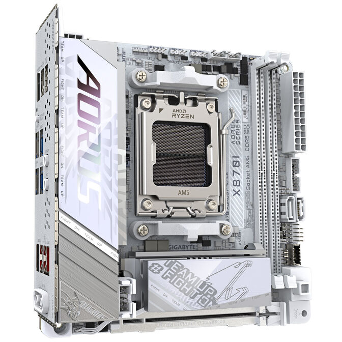 Gigabyte X870I AORUS Pro ICE motherboard, AM5 socket, AMD X870, Mini-ITX, DDR5 image number 1