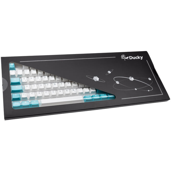 Ducky Keycap Set, PBT, ISO (DE) - white/blue image number 3
