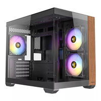 Antec CX600M Wood PC case, Mini Tower, Micro-ATX, Tempered Glass - black, wood