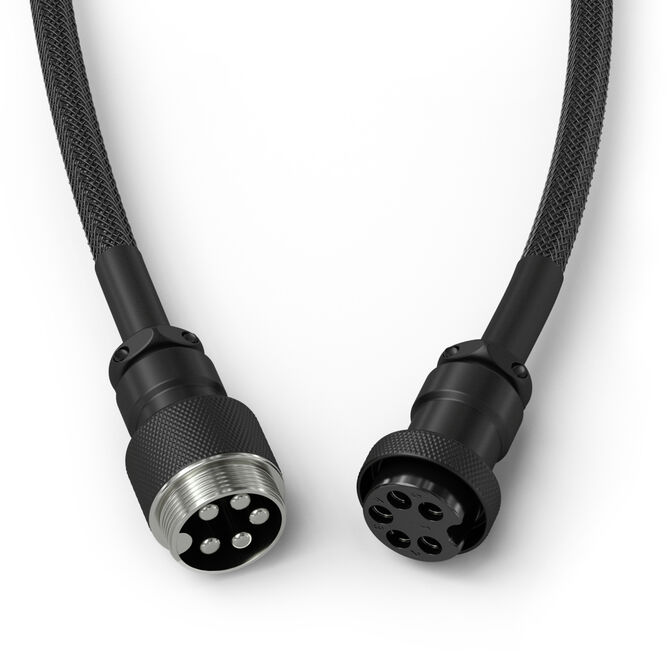 Glorious GMMK Coiled Cable Phantom Black, Spiral Keyboard Cable, USB-C/USB-A - Black image number 3