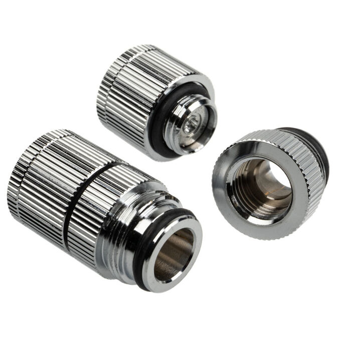 Bitspower Touchaqua Water Outlet G1/4 Inch Female Thread - 2 Pack, Silver image number 1