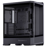 Jonsplus D400 PC Case, Mid Tower, ATX, Tempered Glass - Black
