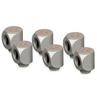 Thermal Grizzly DeltaMate Rotary Fitting - 90&deg;, Matt Nickel, 6er-Pack