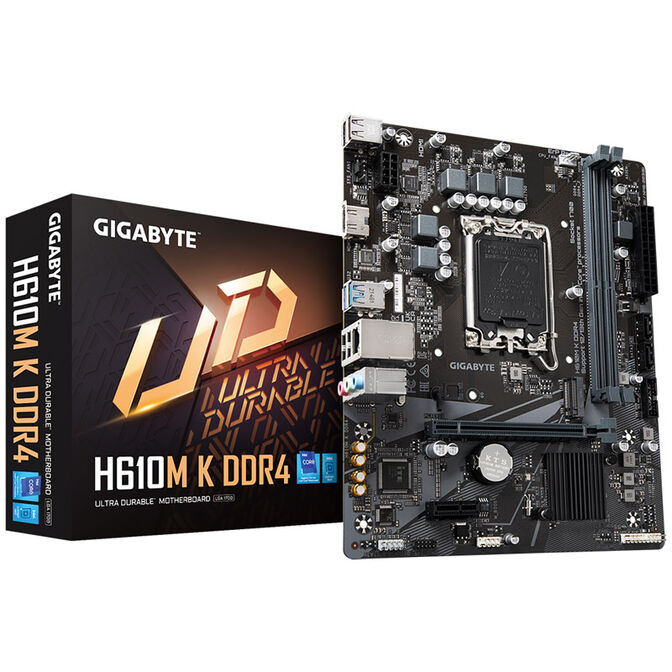 GIGABYTE H610M K DDR4 motherboard, Socket 1700, Intel H610, Micro-ATX, DDR4 image number 0
