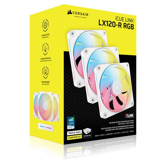 Corsair iCUE Link LX120-R RGB L&uuml;fter, PWM - 3er-Pack, 120mm, wei&szlig; image number 14