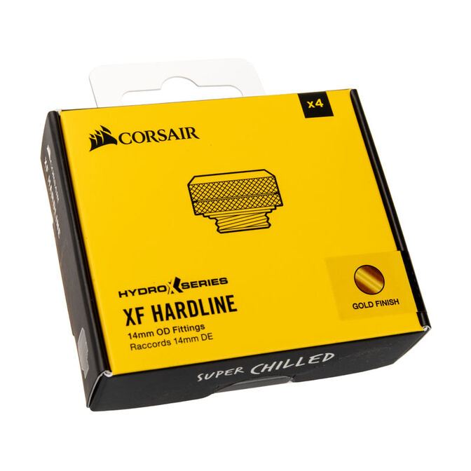 Corsair Hydro X Series XF Hardline Anschluss gerade G1/4 auf 14mm AD Hardtube - 4er Pack, gold image number 3