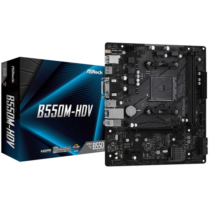 ASRock B550M-HDV, AMD B550 Mainboard - Sockel AM4 image number 0