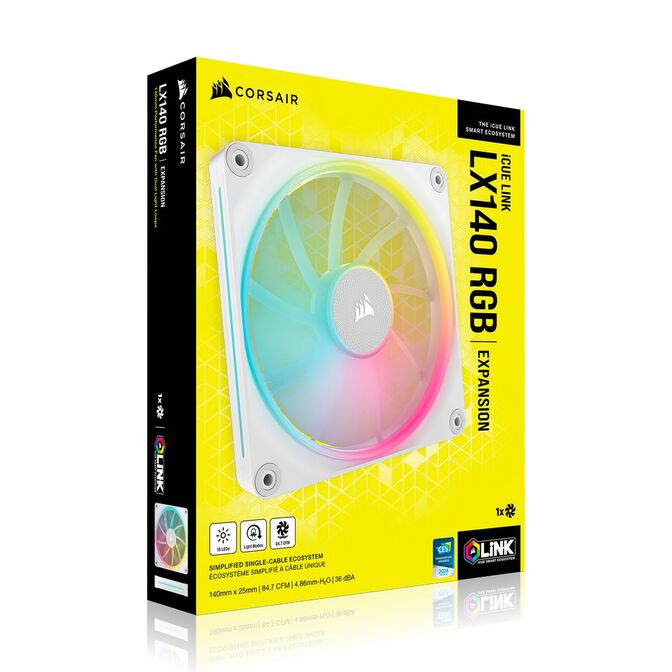 Corsair iCUE Link LX140 RGB, PWM fan - 140mm, white image number 6