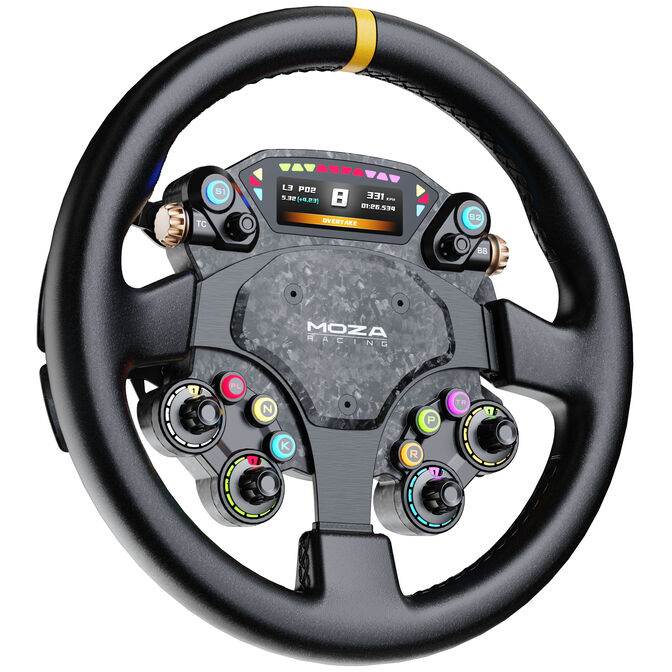 MOZA CS Pro Lenkrad, 325mm Durchmesser, 2,99&rdquo;-Zoll-Display, ARGB - schwarz image number 0