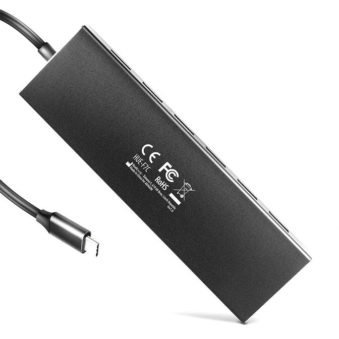 AXAGON HUE-F7C 7x USB 3.2 Gen 1 Aluminium Flat Hub, 30 cm USB-C-Kabel image number 5