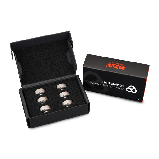 Thermal Grizzly DeltaMate Extender Fitting - MF7, matte nickel, pack of 6 image number 2
