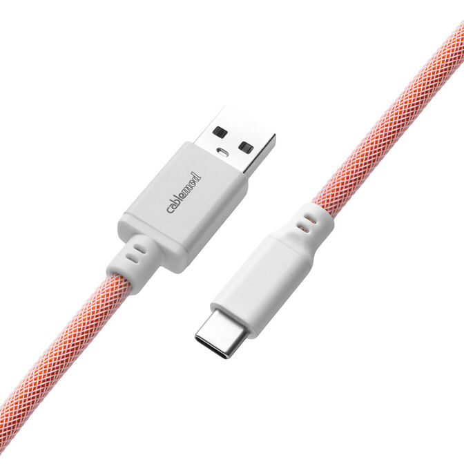 CableMod Classic Coiled Keyboard Cable USB-C zu USB Typ A, Orangesicle - 150cm image number 2