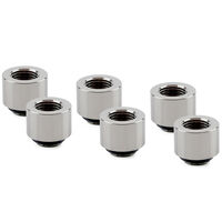 Thermal Grizzly DeltaMate Extender Fitting - MF14, Gloss Nickel, Pack of 6