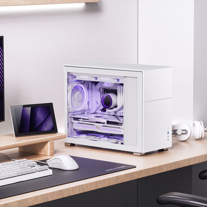 Jonsbo D31 Micro-ATX Geh&auml;use, Tempered Glass - wei&szlig; image number 8