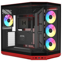 HYTE Y50 Midi-Tower PC-Geh&auml;use, E-ATX, Tempered Glass - Black Cherry
