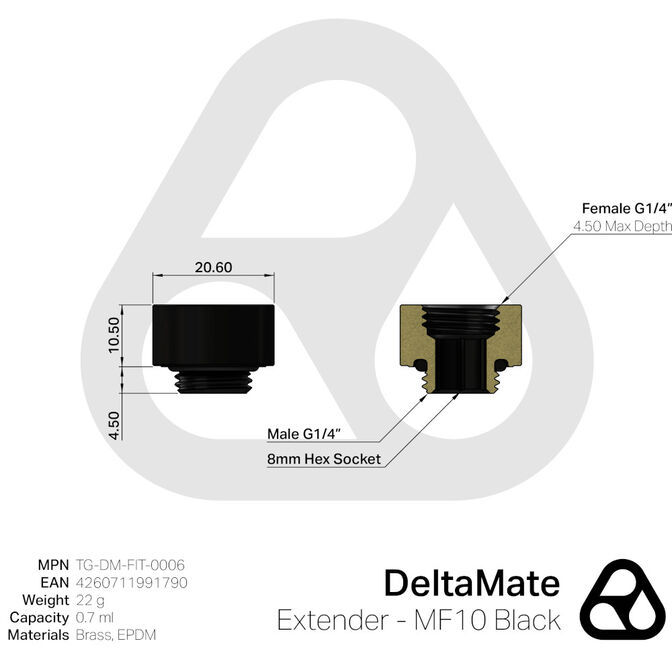 Thermal Grizzly DeltaMate Extender - MF10, schwarz image number 2