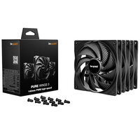 be quiet! Pure Wings 3 L&uuml;fter, High-Speed - 140mm, schwarz, 3er-Pack