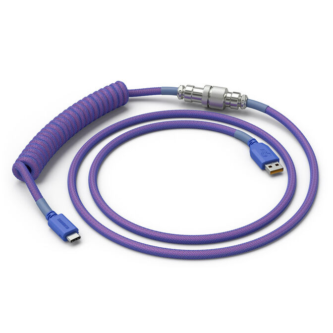 Glorious Coiled Cable Nebula, USB-C auf USB-A Spiralkabel - 1,37m, violett image number 0
