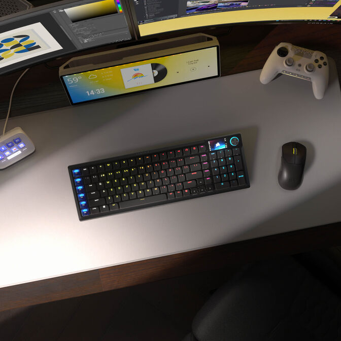 Corsair Vanguard Air 99 Wireless Gaming Keyboard, optical-mechanical, low profile, 8K polling, DE layout - black image number 17