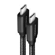 AXAGON BUCM-CM15AB USB-C zu USB-C 2.0 Kabel, 1,5m, PD 60W, 3A, geflochten - schwarz image number null