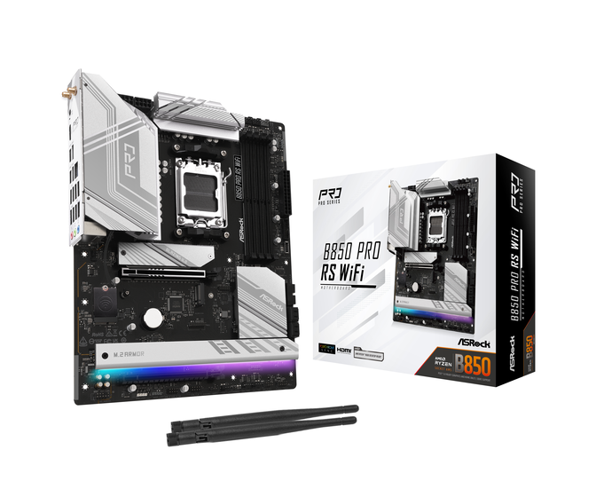 ASROCK B850 Pro RS WiFi Mainboard, Sockel AM5, AMD B850, ATX, DDR5 image number 0