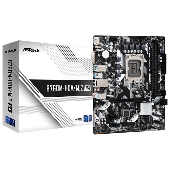 ASRock B760M-HDV/M.2 D4, Intel B760 Mainboard - Sockel 1700, DDR4 image number 0