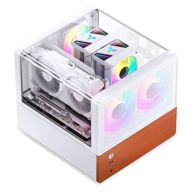 Jonsbo V12 PC Case, Mini Tower, Micro-ATX - White image number 4