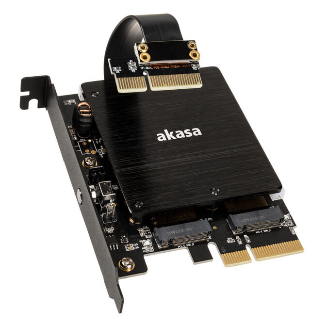 Akasa Dual M.2 PCI-E RGB LED Adapter Karte image number 0
