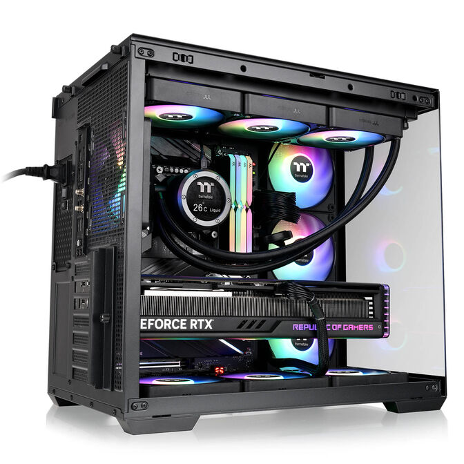 Thermaltake View 380 TG ARGB PC Case, Mid Tower, ATX, ARGB, Tempered Glass - Black image number 5