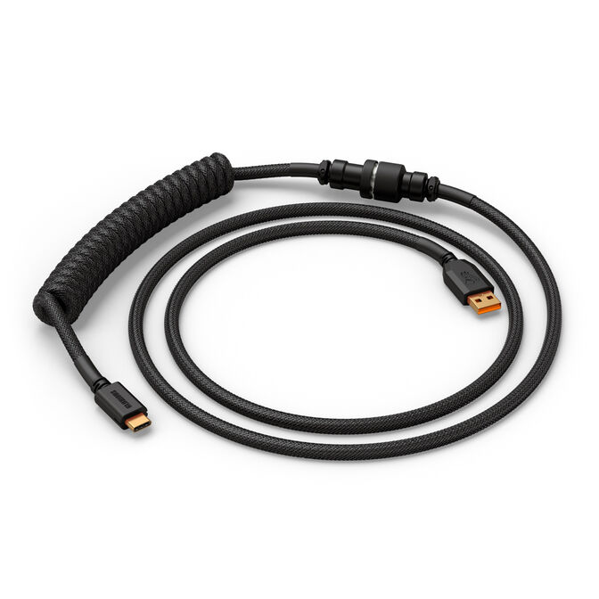 Glorious GMMK Coiled Cable Phantom Black, Spiral Keyboard Cable, USB-C/USB-A - Black image number 0