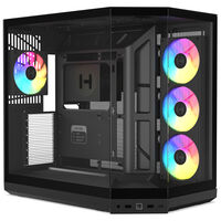 HYTE Y50 Midi-Tower PC-Geh&auml;use, E-ATX, Tempered Glass - Pitch Black