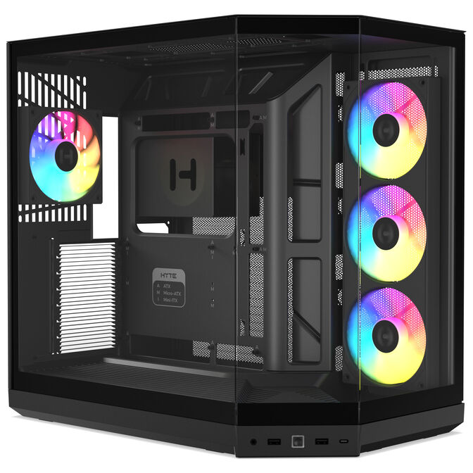 HYTE Y50 Midi-Tower PC-Geh&auml;use, E-ATX, Tempered Glass - Pitch Black image number 0